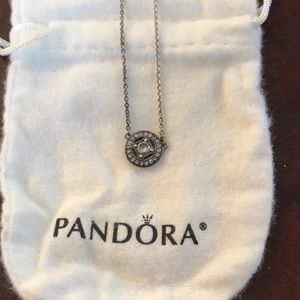 Pandora vintage allure pendant necklace, clear cz